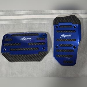 Sporty Blue and Black Non-Slip Car Pedal Covers